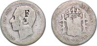 Spain 1 Peseta Spain Kingdom 1883 MSM 1 Peseta - Alfonso XII (Chopmarked F) Silver (.835) Madrid Mint 4.65g F KM 686 Cal 56 -