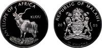 Malawi 10 Kwacha Malawi Republic 2003 10 Kwacha (Kudu) Silver plated brass 19.1g PF KM 105 Schön 70.4 -