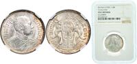 Thailand 2 Salung (1/2 Baht) Thailand Kingdom BE 2463 (1920) 2 Salung (1/2 Baht) - Rama VI Silver (.650) 7.5g NGC UNC Y 44a -