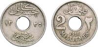 Egypt 2 Millièmes Egypt 1916 (AH1335) H 2 Milliemes - Hussein Kamel Copper-nickel (300000) 3.85g XF KM 314 MHC 203 -