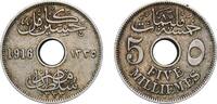 Egypt 5 Millièmes Egypt 1916 (AH1335) H 5 Milliemes - Hussein Kamel Copper-nickel (3000000) 4.86g XF KM 315 Schön 27 -