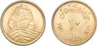 Egypt 10 Milliemes Egypt Republic AH1375 (1956) 10 Milliemes (Large Sphinx) Aluminium bronze (Copper 92%, Aluminium 8%) 4.84g UNC KM 381 Schön 83. -