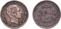 Spain 5 Centimos Spain Kingdom 1879 OM 5 Centimos - Alfonso XII Bronze (95% copper, 4% tin, 1% zinc) (54994000) 4.7g VF KM 674 Cal 70 -