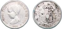 Spain 50 Centimos Spain Kingdom 1889 *?-9 MPM 50 Centimos - Alfonso XIII (1st portrait) Silver (.835) (537260) 2.45g VF Scratches KM 690 -