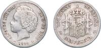Spain 1 Peseta Spain Kingdom 1894 *18-9? PGV 1 Peseta - Alfonso XIII (2nd portrait) Silver (.835) Madrid Mint (1044000) 4.88g XF KM 702 -