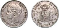 Spain 1 Peseta Spain Kingdom 1899 SGV 1 Peseta - Alfonso XIII (3rd portrait) Silver (.835) Madrid Mint 4.9g VF KM 706 -