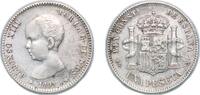Spain 1 Peseta Spain Kingdom 1891 PGM 1 Peseta - Alfonso XIII (1st portrait) Silver (.835) Madrid Mint (4948225) 4.97g XF KM 691 -