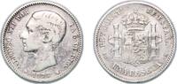 Spain 1 Peseta Spain Kingdom 1876 *1?-76 DEM 1 Peseta - Alfonso XII (1st portrait) Silver (.835) Madrid Mint (4427000) 4.8g VF KM 672 Cal 54 -