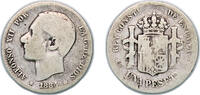 Spain 1 Peseta Spain Kingdom 1884/3 MSM 1 Peseta - Alfonso XII (2nd portrait) Silver (.835) Madrid Mint (3336386) VF KM 686 Cal 56 -