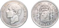 Spain 2 Pesetas Spain Kingdom 1884 *18-84 MSM 2 Pesetas - Alfonso XII Silver (.835) Madrid Mint (2838932) 9.87g VF KM 678 Cal 46 -