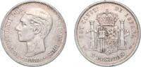 Spain 5 Pesetas Spain Kingdom 1879 *18-79 EMM 5 Pesetas - Alfonso XII (2nd portrait) Silver (.900) Madrid Mint (1634000) 24.82g XF KM 676 Cal 2 -