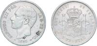 Spain 5 Pesetas Spain Kingdom 1885 *18-87 MPM 5 Pesetas - Alfonso XII (3rd portrait) Silver (.900) Madrid Mint 24.97g XF KM 688 Cal 34 -
