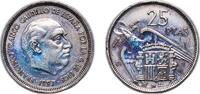 Spain 25 Pesetas Spain Nationalist Government 1957 BA 25 Pesetas - Francisco Franco Copper-nickel (75% copper, 25% nickel) (43000) 8.44g AU KM 7 -