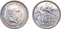 Spain 50 Pesetas Spain Nationalist Government 1957 BA 50 Pesetas - Francisco Franco Copper-nickel (75% copper, 25% nickel) (43000) 12.59g UNC KM -