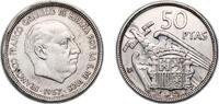 Spain 50 Pesetas Spain Nationalist Government 1957 BA 50 Pesetas - Francisco Franco Copper-nickel (75% copper, 25% nickel) (43000) 12.6g XF KM 7 -