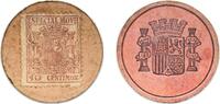 Spain 10 Centimos Spain Spanish notgeld Nationalist Government 1938 10 Centimos (Especial Movil; coat of arms with pillars) Cardboard 0.53g XF Mi -