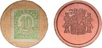 Spain 10 Centimos Spain Spanish notgeld Nationalist Government 1938 10 Centimos (Numeral; light green) Cardboard 0.51g XF Miró 41 P 96A -