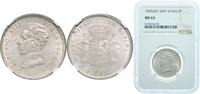 Spain 2 Pesetas Spain Kingdom 1905 *19-05 SMV 2 Pesetas - Alfonso XIII (4th portrait) Silver (.835) Madrid Mint NGC MS 63 KM 721 -