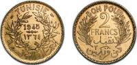 Tunisia 2 Francs Tunisia AH1364 - 1945 2 Francs (Chambers of Commerce Coinage) Aluminium bronze (6464000) 7.84g AU KM 248 Schön 162 -