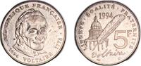 France 5 Francs France 1994 5 Francs (Voltaire) Copper-nickel (15000031) 10.06g AU Gad 1789 775 KM 1063 Schön 337 -