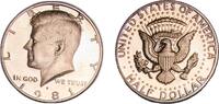 United States ½ Dollar United States Federal republic 1981 S ½ Dollar Kennedy Half Dollar Copper-nickel clad copper (91.67% Copper, 8.33% Nickel) San -