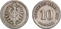 Germany 10 Pfennigs Germany 1876 C 10 Pfennig - Wilhelm I (type 1 - large shield) Copper-nickel (Cu 750, Ni 250) (13214086) 3.84g XF KM 4 AKS 11 J -