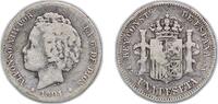 Spain 1 Peseta Spain Kingdom 1894 PGV 1 Peseta - Alfonso XIII (2nd portrait) Silver (.835) Madrid Mint (1044000) 4.82g VF KM 702 -