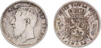 Belgium 1 Franc Belgium Kingdom 1866 1 Franc - Léopold II (French text) Silver (.835) (16.5% copper) (3041000) 4.79g XF KM 28 LA BFM-86 -