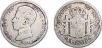 Spain 1 Peseta Spain Kingdom 1904 *19-?? SMV 1 Peseta - Alfonso XIII (4th portrait) Silver (.835) Madrid Mint (5294000) 4.74g VF KM 721 -