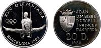 20 Diners 1988 Karlsruhe Mint Andorra Andorra Principalty 1988 20 Diners - Joan Martí i Alanis (XXV Summer Olympic Games) Silver (.925) Karlsruhe...