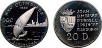 20 Diners 1989 Karlsruhe Mint Andorra Andorra Principalty 1989 20 Diners - Joan Martí i Alanis (XXV Summer Olympic Games) Silver (.925) Karlsruhe...