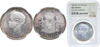 Spain 5 Pesetas Spain Kingdom 1899 ????18-99 5 Pesetas - Alfonso XIII (3rd portrait) Silver (.900) Madrid Mint (13930000) 25g NGC UNC KM 707 -