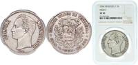 Venezuela 5 Bolivars Venezuela United States 1936 5 Bolívares - High 3 Silver (.900) (Copper .100) Paris Mint NGC XF 45 Y 24.1 Y 24.2 NCV mv5bs-aa N -