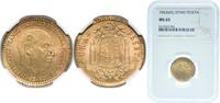 Spain 1 Peseta Spain Nationalist Government 1963 * 19-65 1 Peseta - Francisco Franco (1st portrait) Aluminium bronze (92.5% copper, 7.5% alumin -