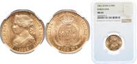 Spain 100 Reales Spain Kingdom 1862 100 Reales - Isabel II Gold (.900) Barcelona Mint NGC MS 64 KM 605 Cal 9 -