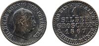 Germany 1 Silbergroschen Germany Kingdom of Prussia 1867 A 1 Silbergroschen - William I Billon (.220 silver) Berlin Mint 2.09g XF AKS 103 Olding FR 415, -