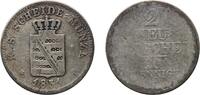 Germany 20 Pfennigs Germany Kingdom of Saxony (Albertinian Line) 1851 2 Neugroschen / 20 Pfennige - Frederick August II Billon (.312 silver) Dresden -