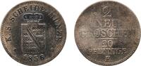 Germany 20 Pfennigs Germany Kingdom of Saxony (Albertinian Line) 1856 2 Neugroschen / 20 Pfennige - Frederick August II Billon (.312 silver) Dresden -