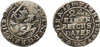 Germany 1⁄24 Thaler Germany Swedish dominion of Pomerania 1671 HIH 1⁄24 Thaler - Charles XI Silver 1.34g VF KM 249.2 Ahlström 168c -