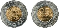 Croatia 25 Kuna Croatia 1997 25 Kuna (U.N. Membership) Bimetallic: brass centre in copper-nickel ring (Brass: Cu 92%, Al 6%, Ni 2%) Croatian Min -