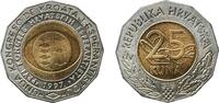 Croatia 25 Kuna Croatia Republic 1997 25 Kuna (Esperanto Congress) Bimetallic: copper-aluminium-nickel centre in copper-nickel ring (Brass: Cu 9 -
