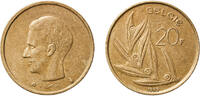 Belgium 20 Francs Belgium 1993 20 Francs - Baudouin I (Dutch text) Nickel brass (92% copper, 6% nickel, 2% aluminium) Royal Mint of Belgium (75000 -