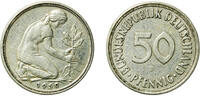 Germany 50 Pfennigs Germany Federal Republic 1950 J 50 Pfennig Copper-nickel (75% Copper, 25% Nickel) Hamburgische Münze (102736000) 3.48g XF KM 10 -