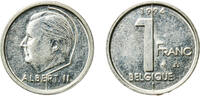Belgium 1 Franc Belgium 1994 1 Franc - Albert II (French text) Nickel plated iron (Ni 3%, Steel 94%, Ni 3%) Royal Mint of Belgium (75060000) 2.7 -