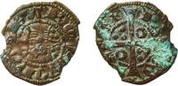 Spain 1 Denier Spain Principality of Catalonia 1291 - 1327 Dinero - Jaime II Billon (.250 silver) La Seca Mint 0.77g VF Damage Cru 342 -