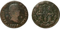 Spain 4 Maravedis Spain Kingdom 1828 4 Maravedis - Fernando VII Copper Segovia Mint 4.88g VF KM 489 -