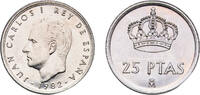 Spain 25 Pesetas Spain Kingdom 1982 25 Pesetas - Juan Carlos I (with mintmark) Copper-nickel (75% copper, 25% nickel) Royal Mint of Spain (146000 -