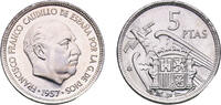 Spain 5 Pesetas Spain Nationalist Government 1957 *75 5 Pesetas - Francisco Franco Copper-nickel (75% copper, 25% nickel) Royal Mint of Spain (4 -