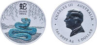 Australia 1 Dollar Australia Australian external territory 2025 P 1 Dollar - Charles III (1st Portrait - Year of the Snake; Silver) Silver (.9999) -