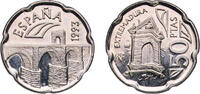 Spain 50 Pesetas Spain Kingdom 1993 M 50 Pesetas (Extremadura) Copper-nickel (75% copper, 25% nickel) Royal Mint of Spain (24314000) 5.6g UNC KM -